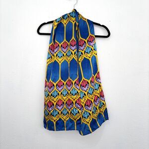 Rush Limbaugh No Boundaries Womens Silk Scarf 90s Vintage Festival Colorful